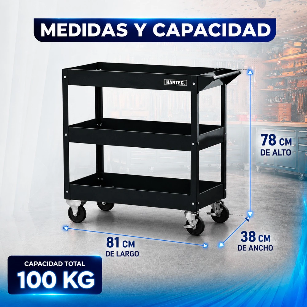 Carro de Servicio para Taller Mecánico Uso Pesado HANTEC - Imagen 7