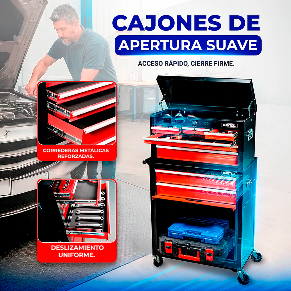 Gabinete con Caja para Herramientas 9 Cajones HANTEC - Imagen 8