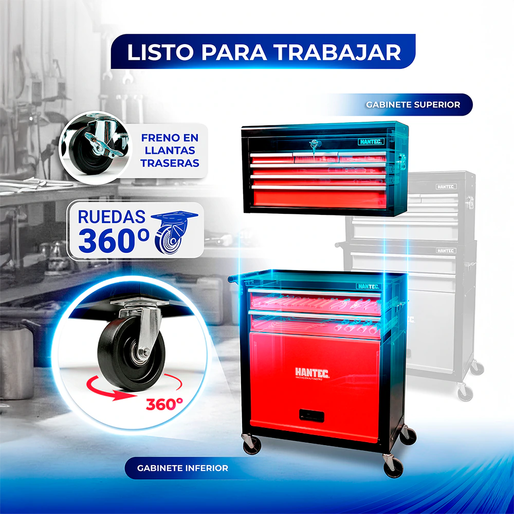 Gabinete con Caja para Herramientas 9 Cajones HANTEC - Imagen 9