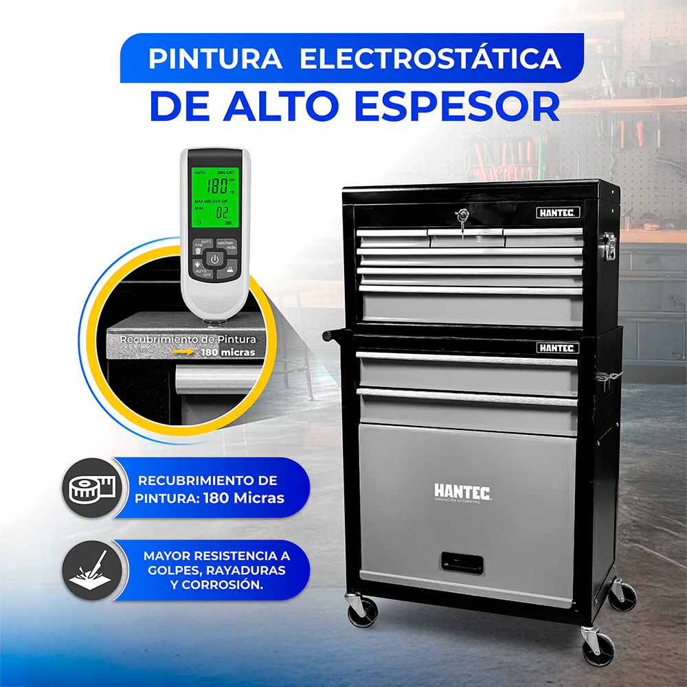 Gabinete con Caja para Herramientas 9 Cajones Gris HANTEC - Imagen 7