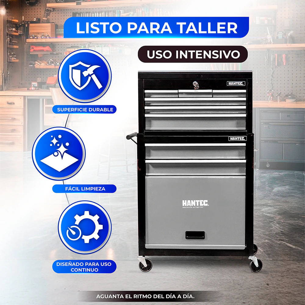 Gabinete con Caja para Herramientas 9 Cajones Gris HANTEC - Imagen 10
