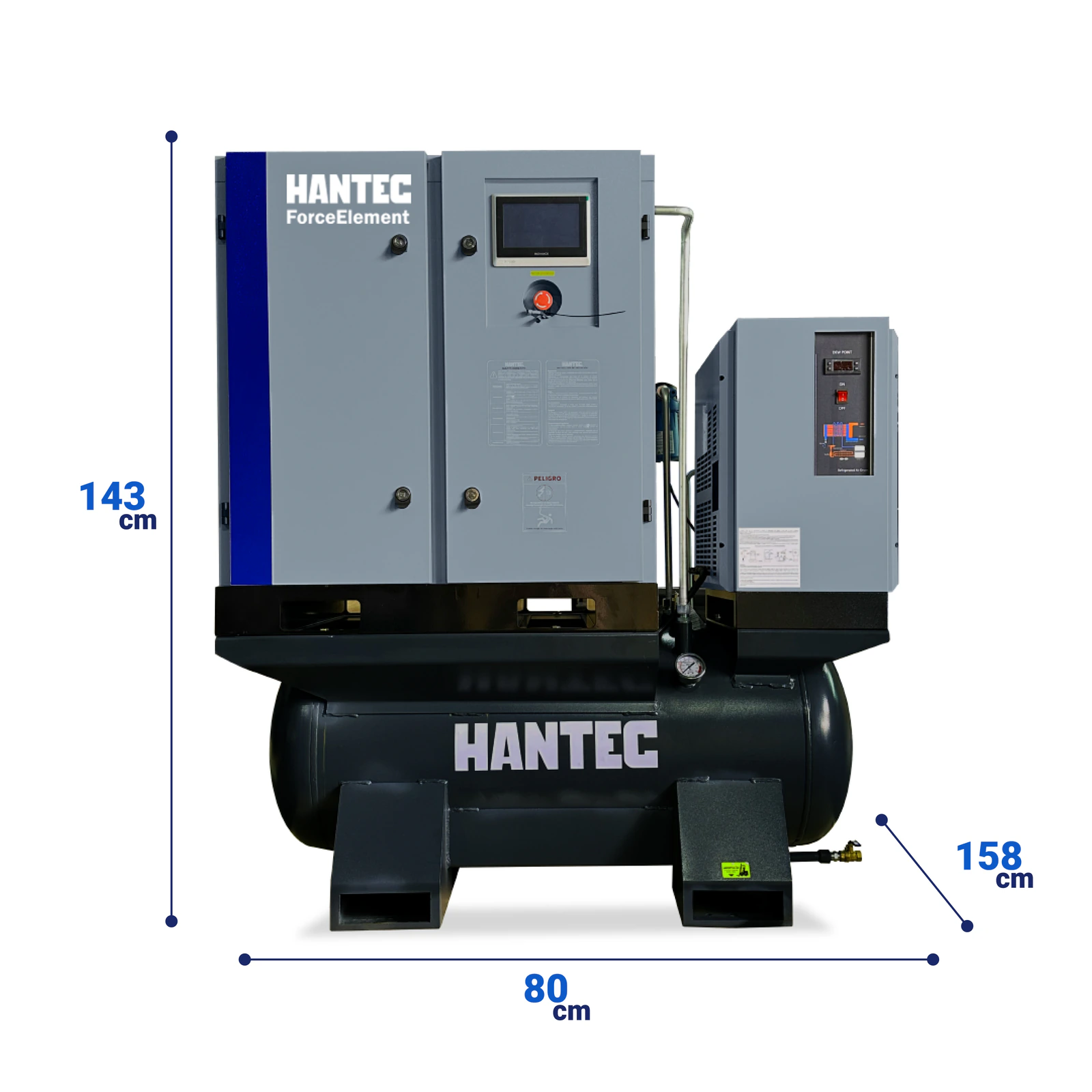 Compresor Tornillo ForceElement 10HP Todo en Uno HANTEC - Imagen 4