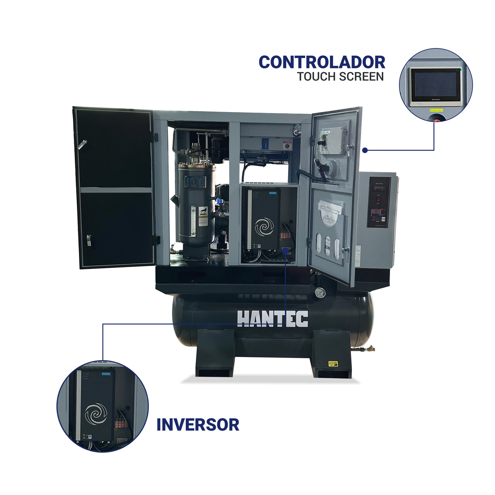 Compresor Tornillo ForceElement 10HP Todo en Uno HANTEC - Imagen 6