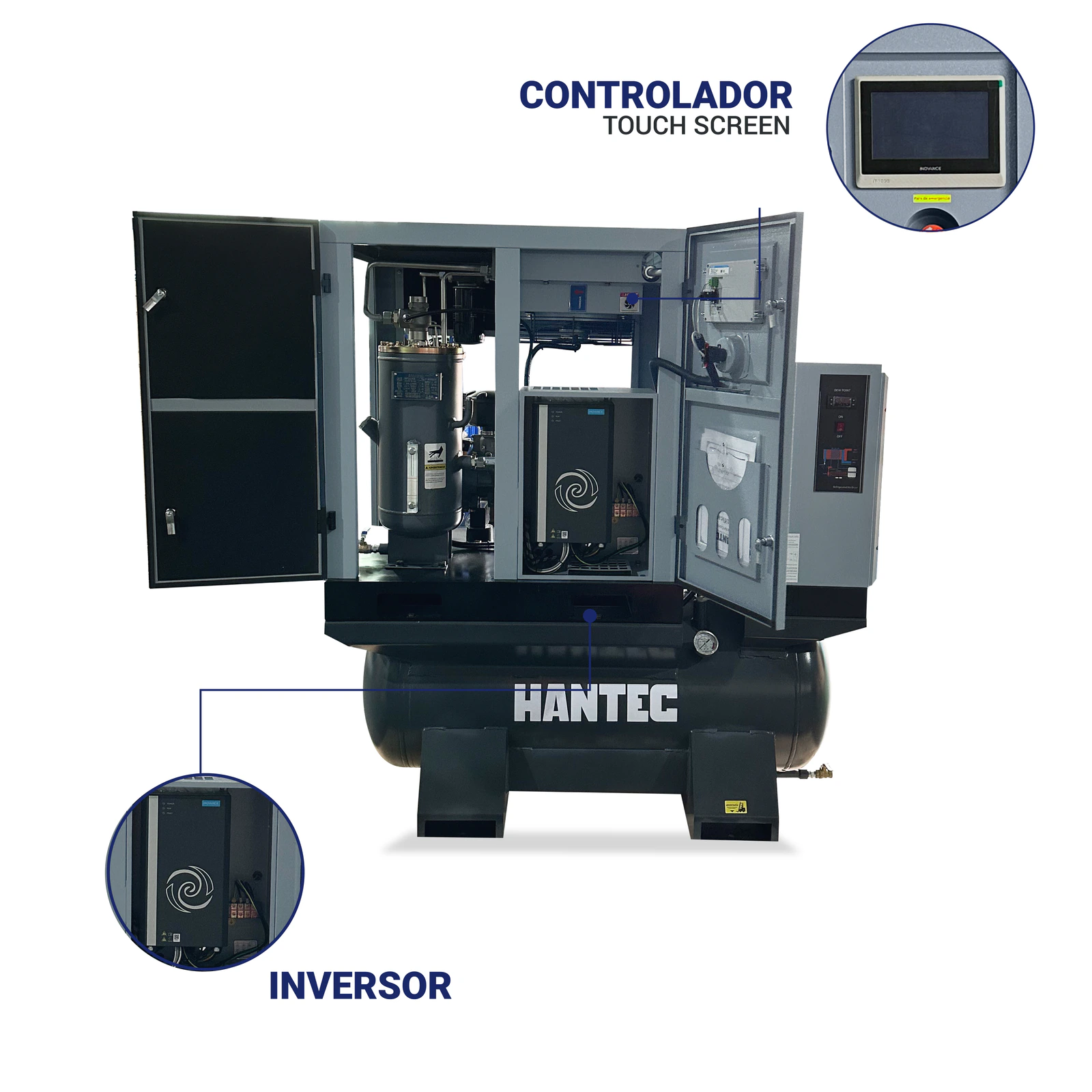 Compresor Tornillo ForceElement 30HP Todo en Uno HANTEC - Imagen 6
