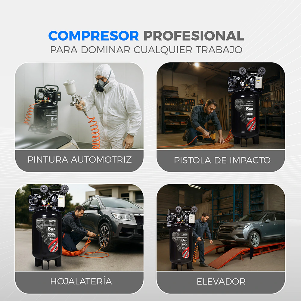 Compresor de Aire PistonForce 6HP 110V HANTEC - Imagen 2