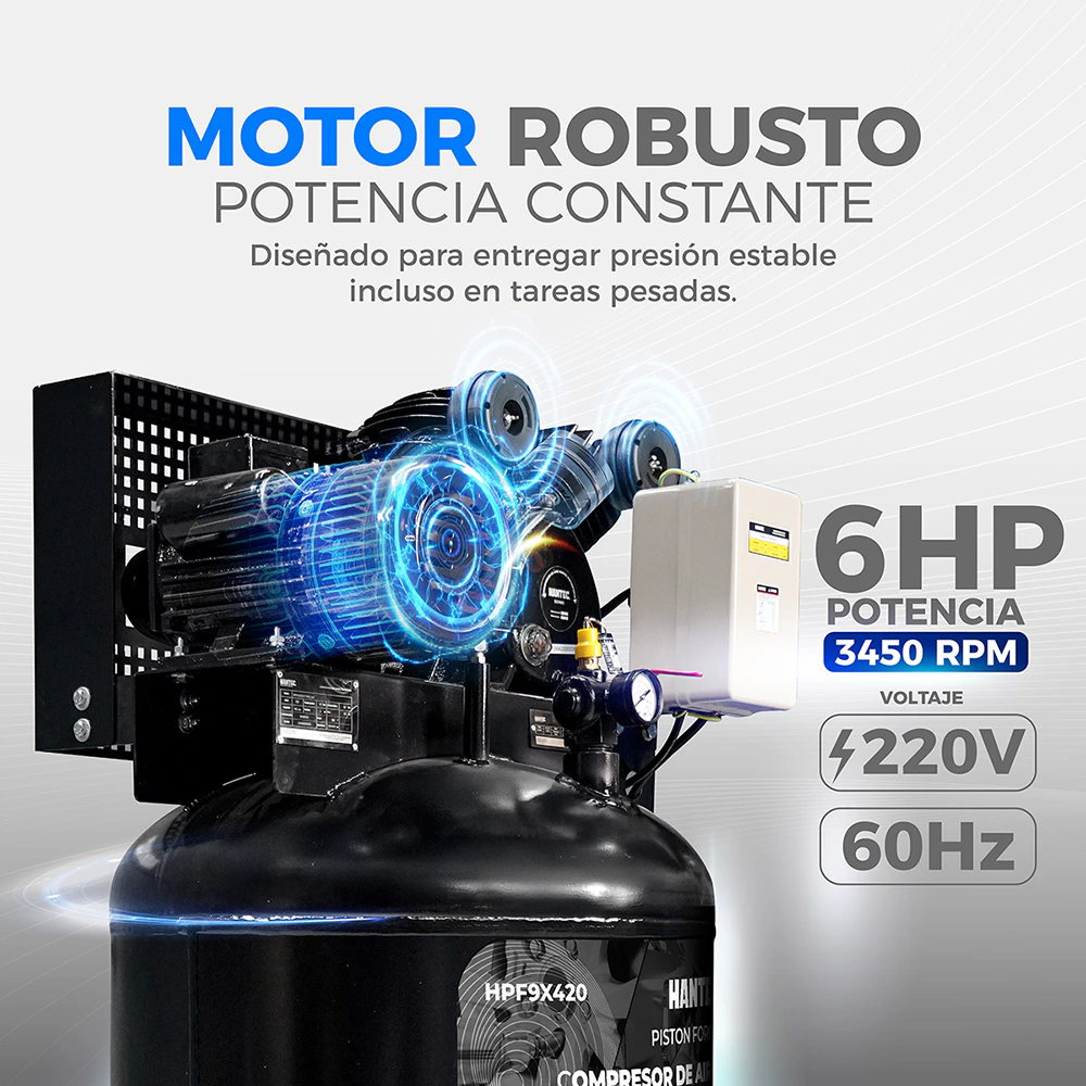 Compresor de Aire PistonForce 6HP 220V HANTEC - Imagen 3