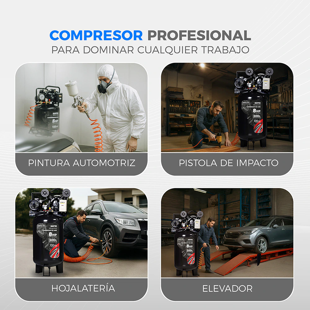 Compresor de Aire PistonForce 8HP 110V HANTEC - Imagen 2