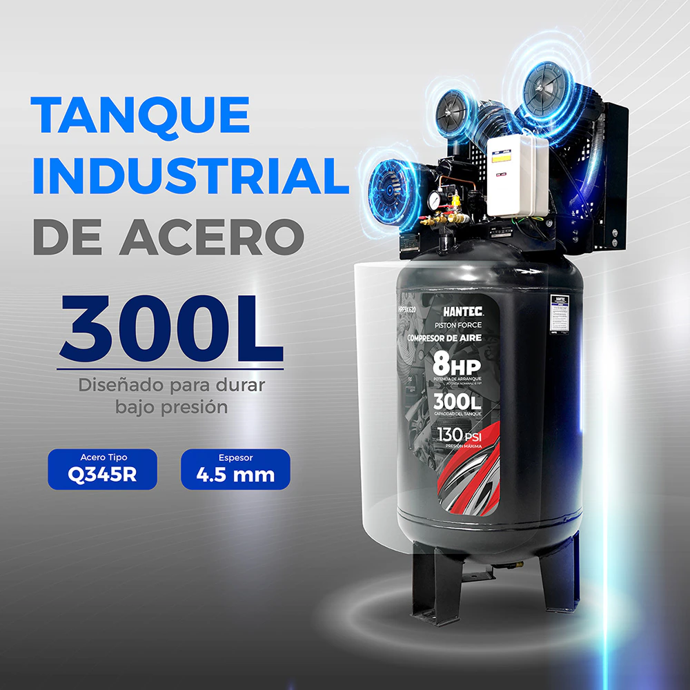 Compresor de Aire PistonForce 8HP 220V HANTEC - Imagen 6