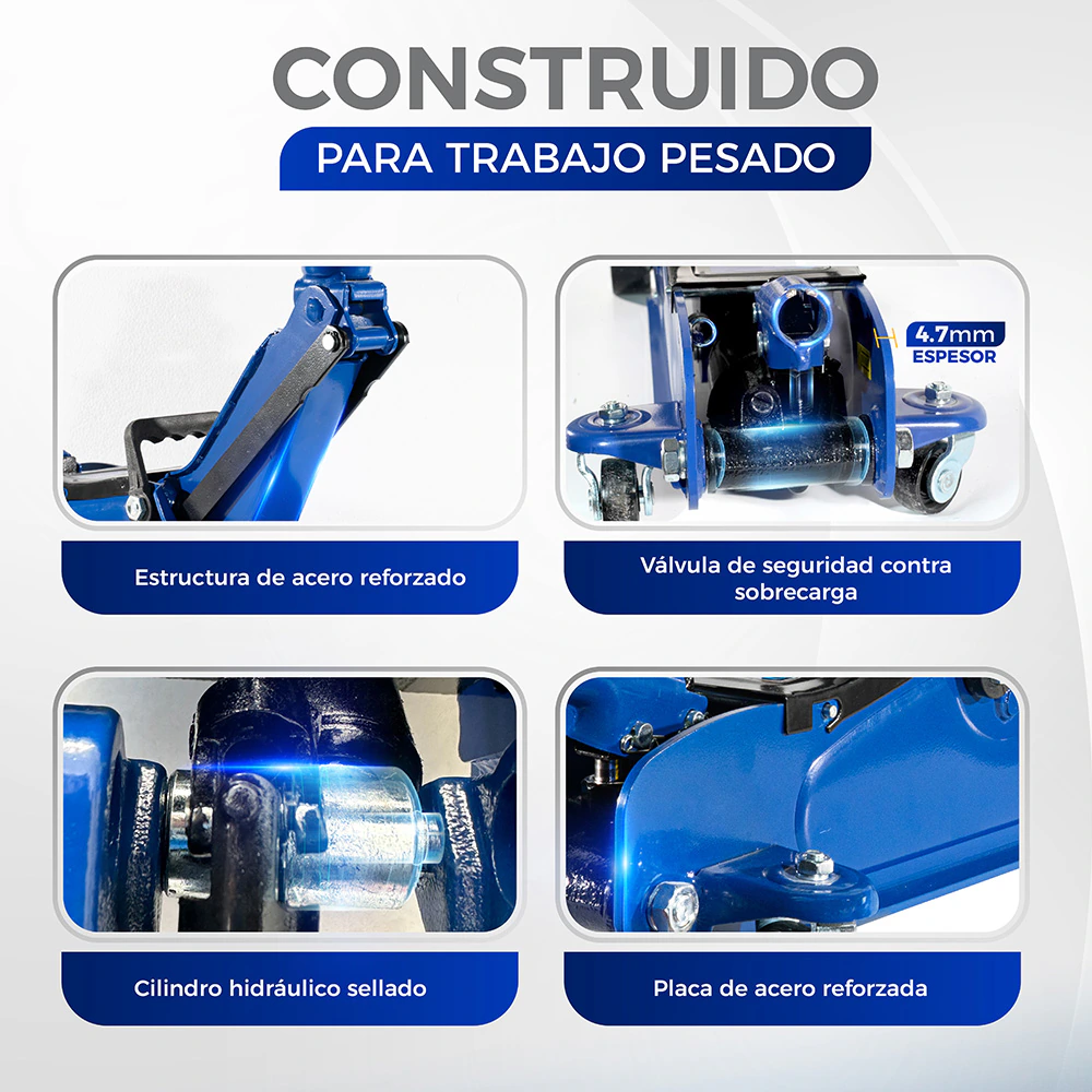 Gato Hidráulico de Patín 2.5 Ton HANTEC - Imagen 4