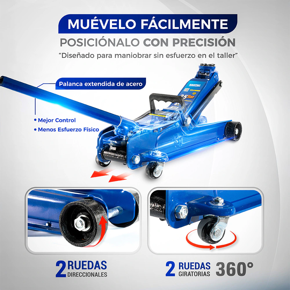 Gato Hidráulico de Patín 2.5 Ton HANTEC - Imagen 5