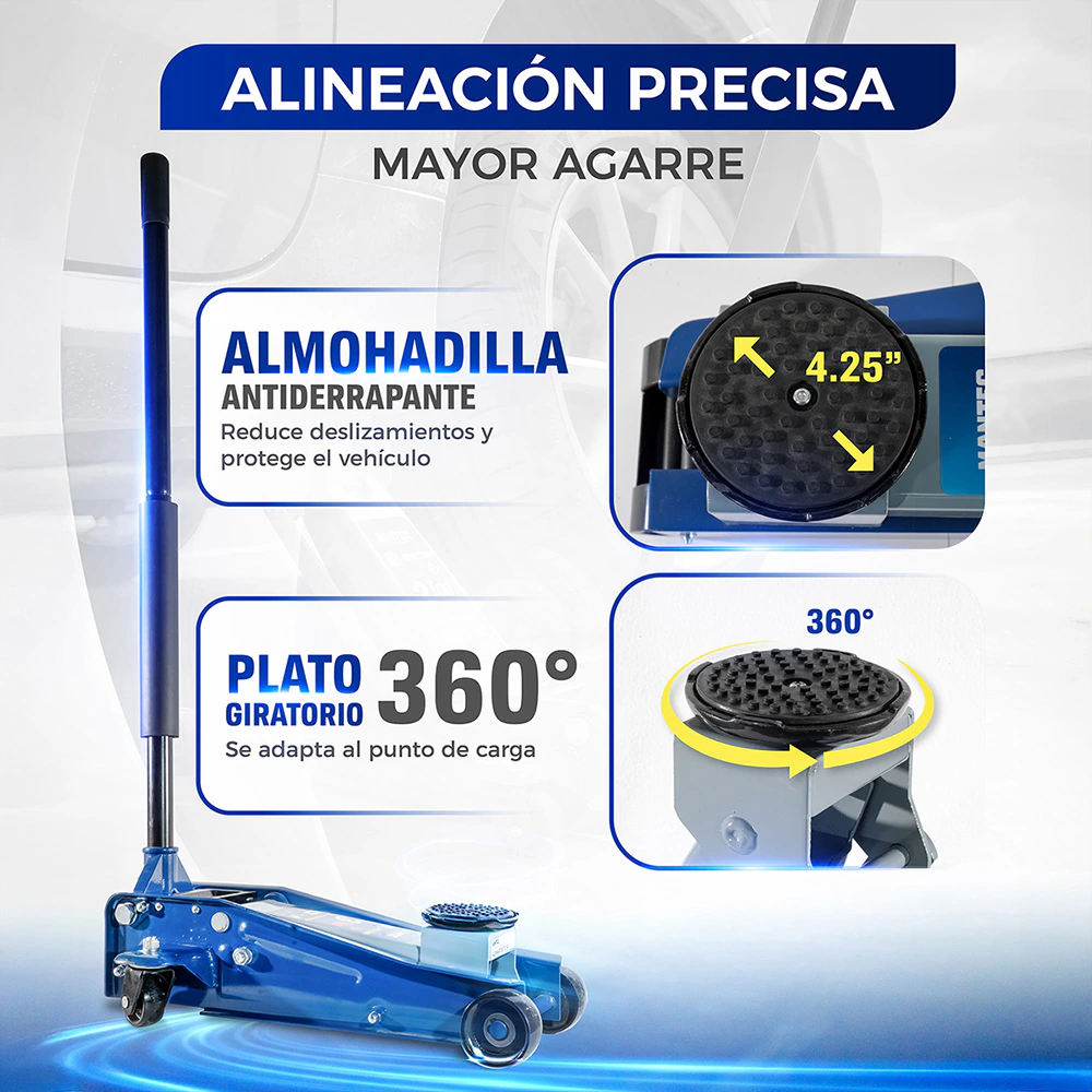 Gato Hidráulico de Patín 3 Ton HANTEC - Imagen 4