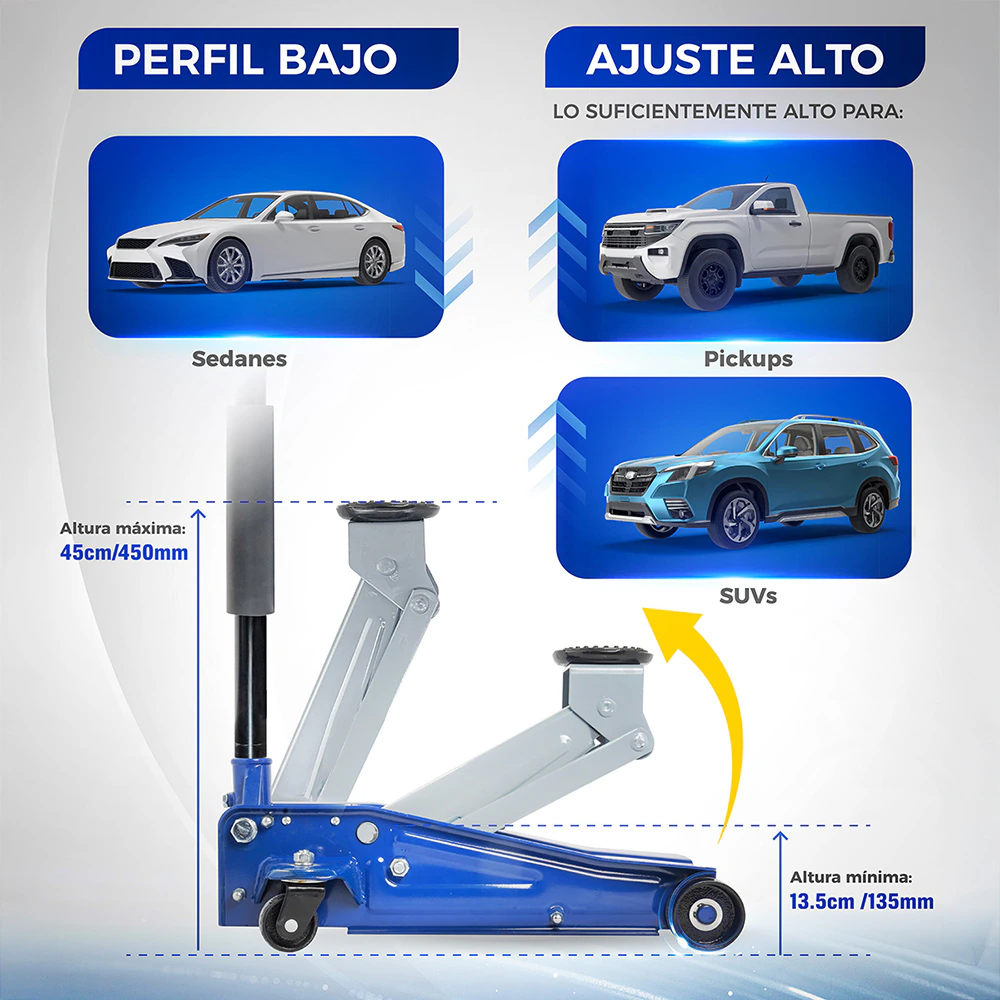Gato Hidráulico de Patín 3 Ton HANTEC - Imagen 5