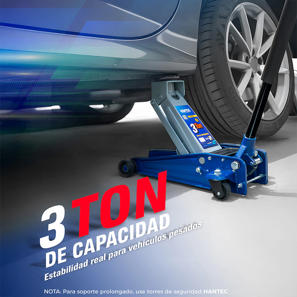 Gato Hidráulico de Patín 3 Ton HANTEC - Imagen 7