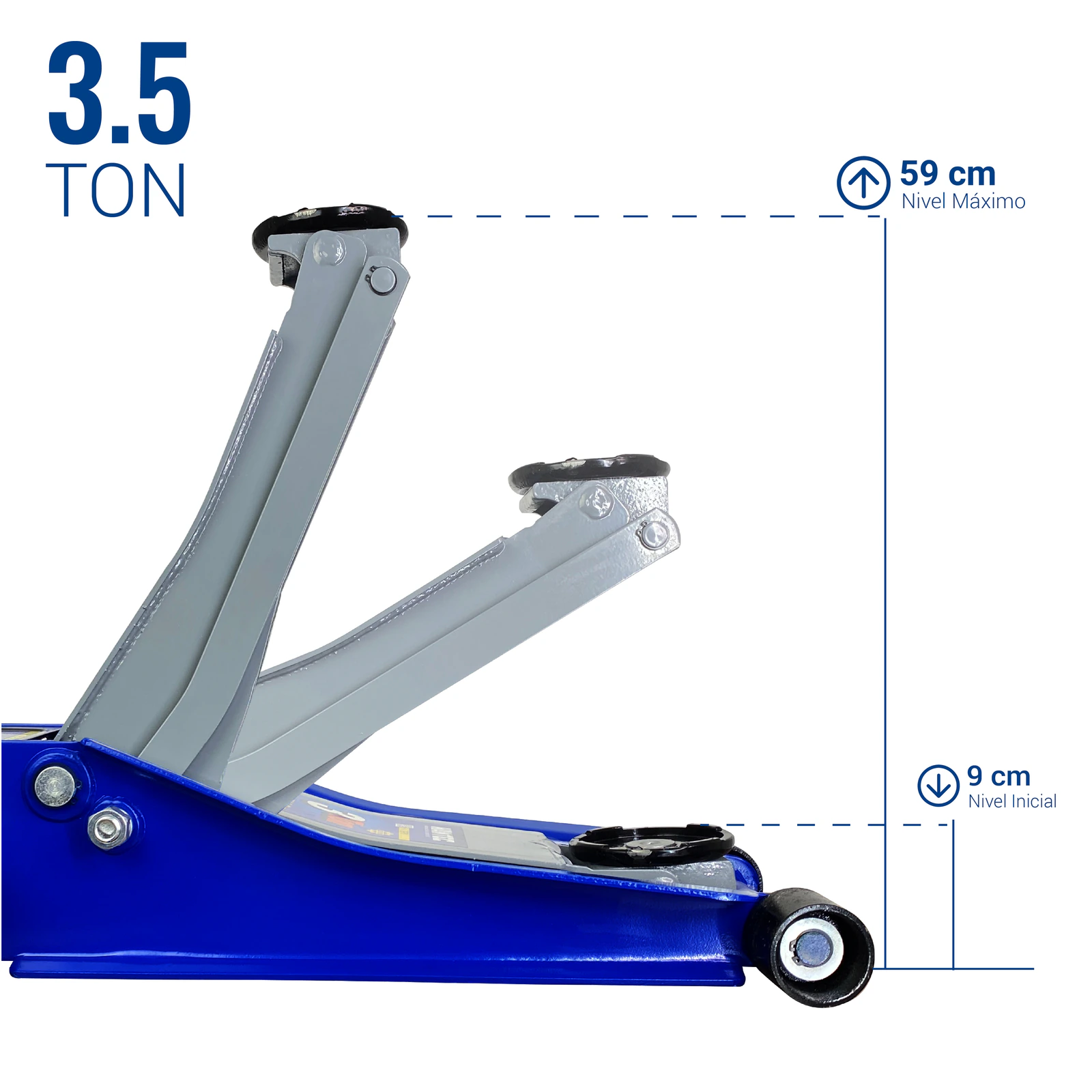 Gato Hidráulico de Patín 3.5 Ton Cama Baja HANTEC - Imagen 3