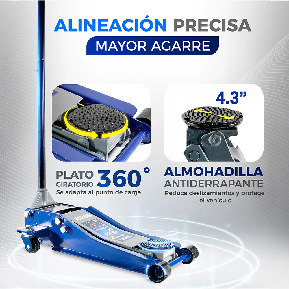 Gato Hidráulico de Patín 3 Ton Cama Baja HANTEC - Imagen 5
