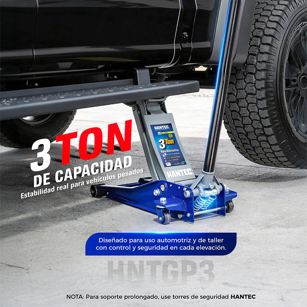 Gato Hidráulico de Patín 3 Ton Cama Baja HANTEC - Imagen 7