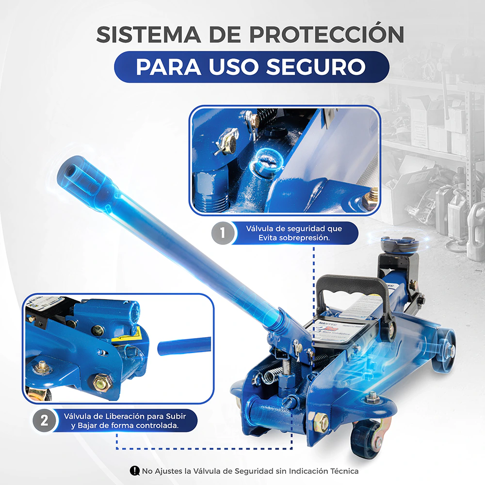 Gato Hidráulico de Patín 2 Ton HANTEC - Imagen 2