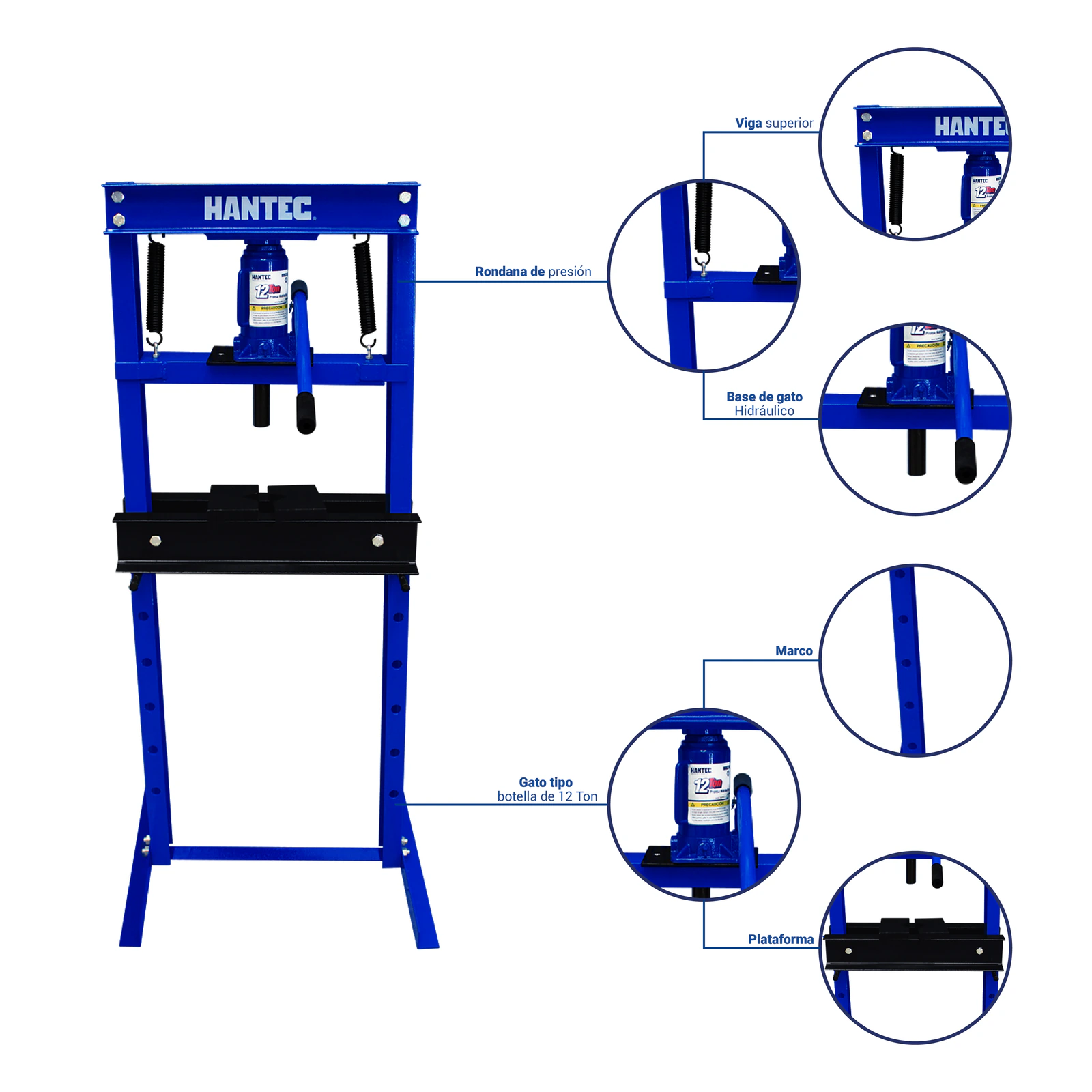 Prensa Hidráulica 12 Ton Tipo Chica HANTEC - Imagen 6