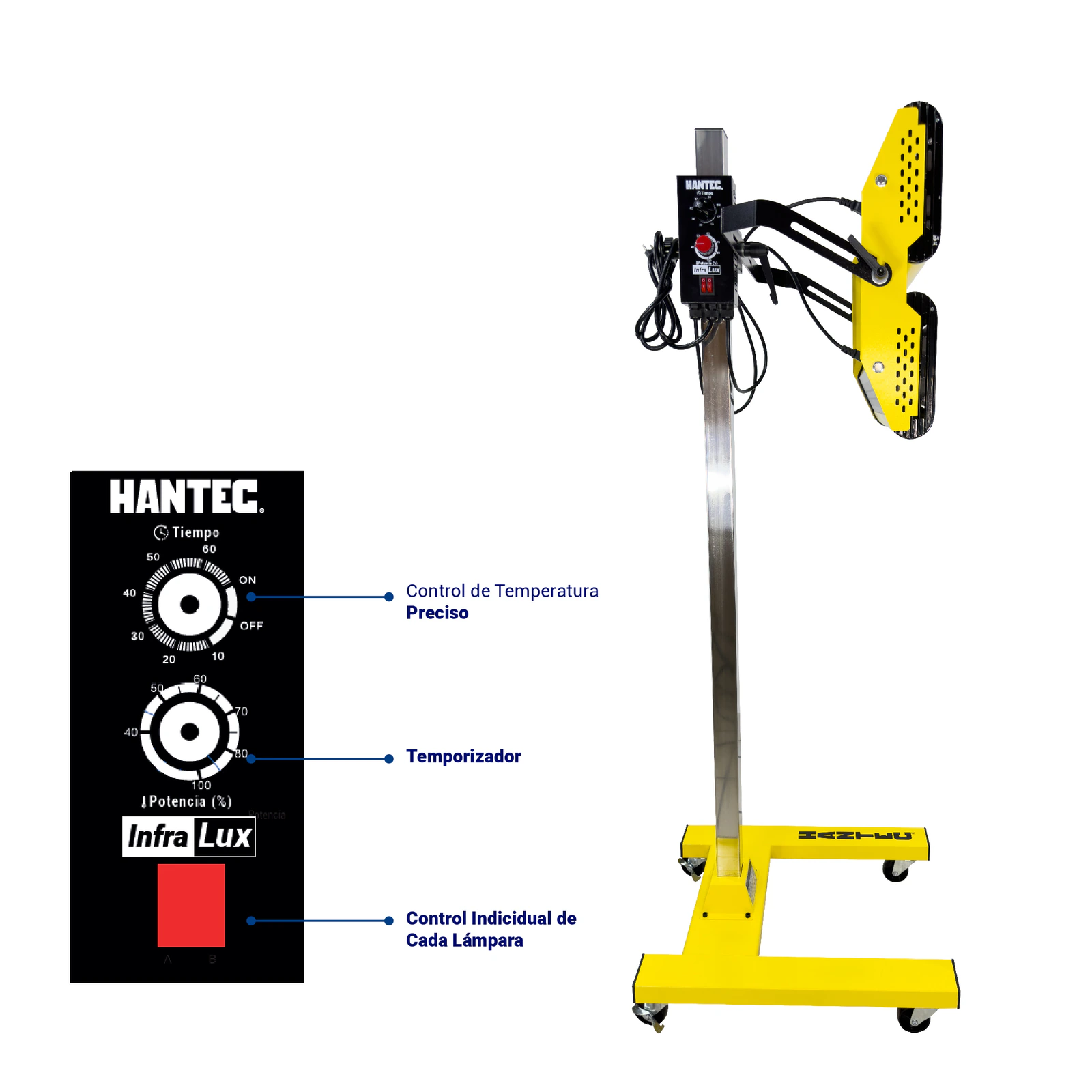Lámpara Infrarroja Curado Pintura InfraLux MaximumControl 220V HANTEC - Imagen 2