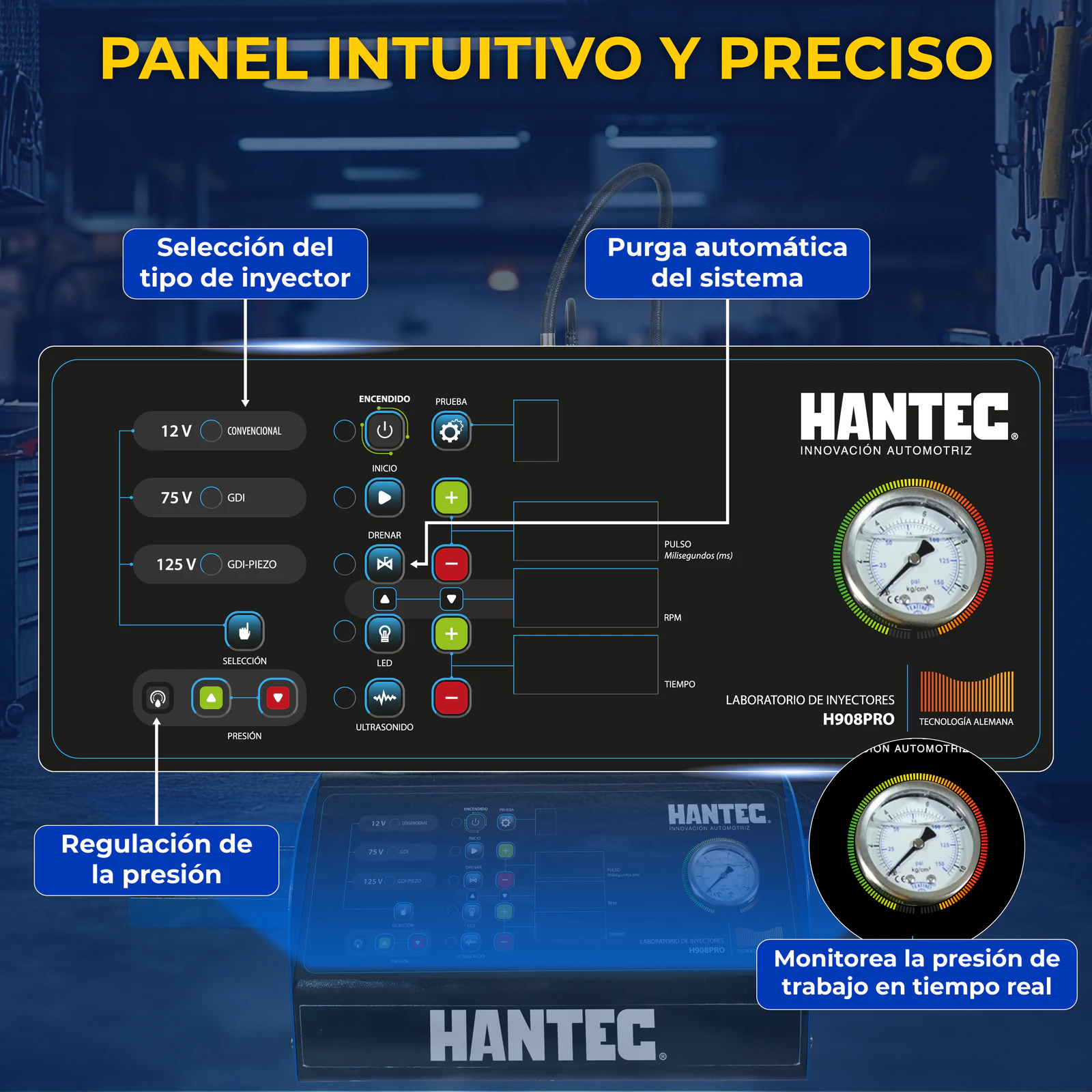 Laboratorio de Inyectores GDI 6 Canales PRO sin Mesa HANTEC - Imagen 9
