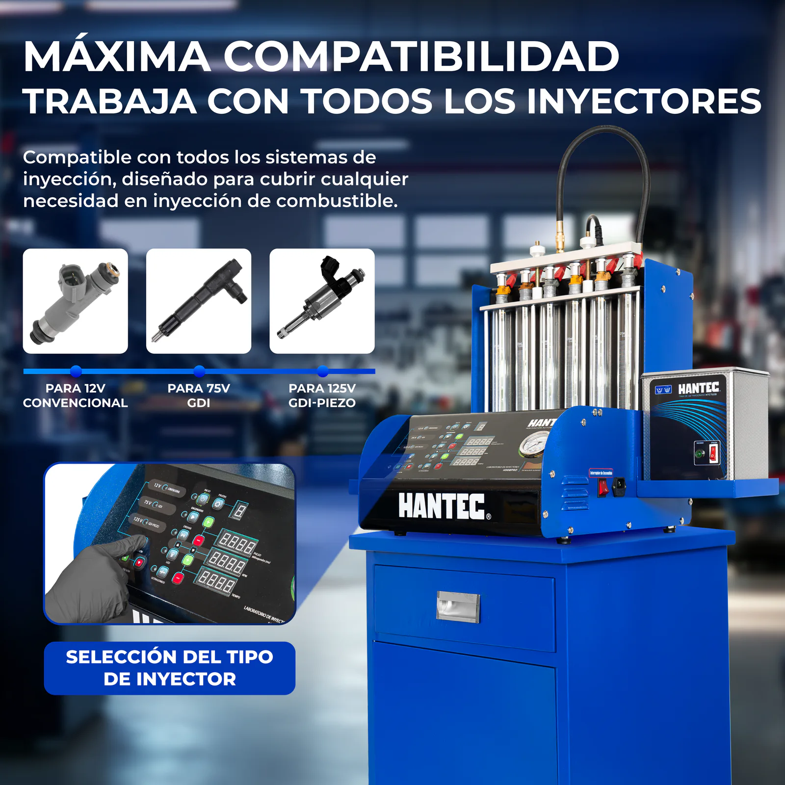 Laboratorio de Inyectores GDI 6 Canales PRO con Mesa + Líquidos HANTEC - Imagen 4