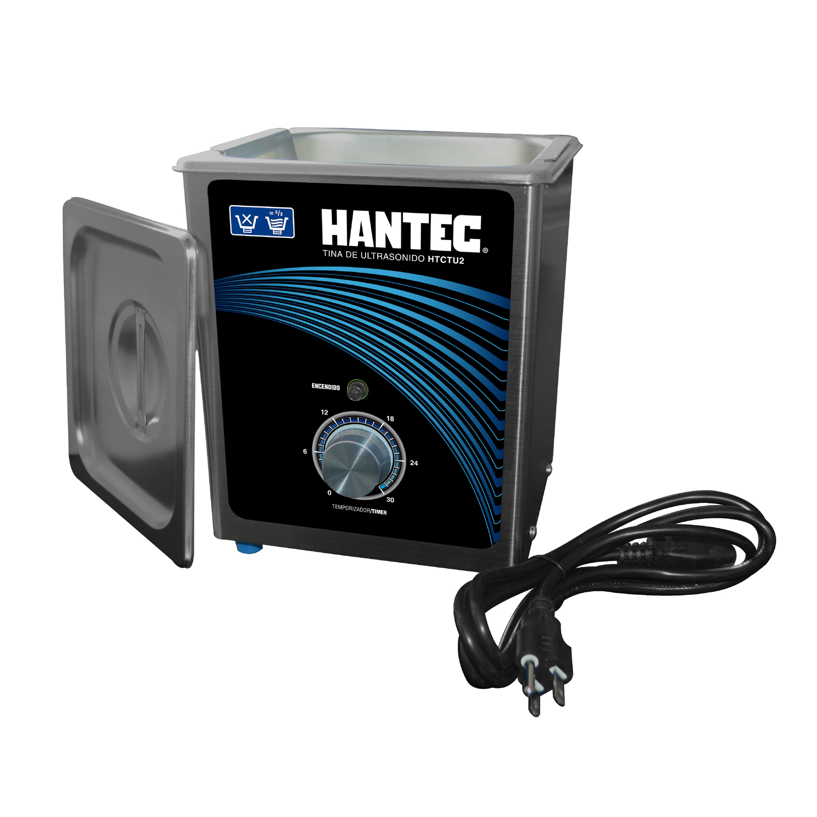 Tina de Ultrasonido 1.8L Metálica HANTEC - Imagen 4