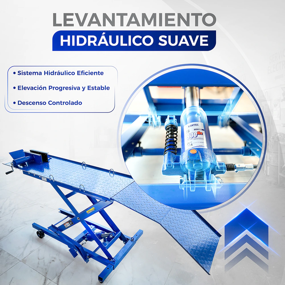 Rampa Hidráulica para Motocicletas 400 kg (900 lbs) HANTEC - Imagen 3