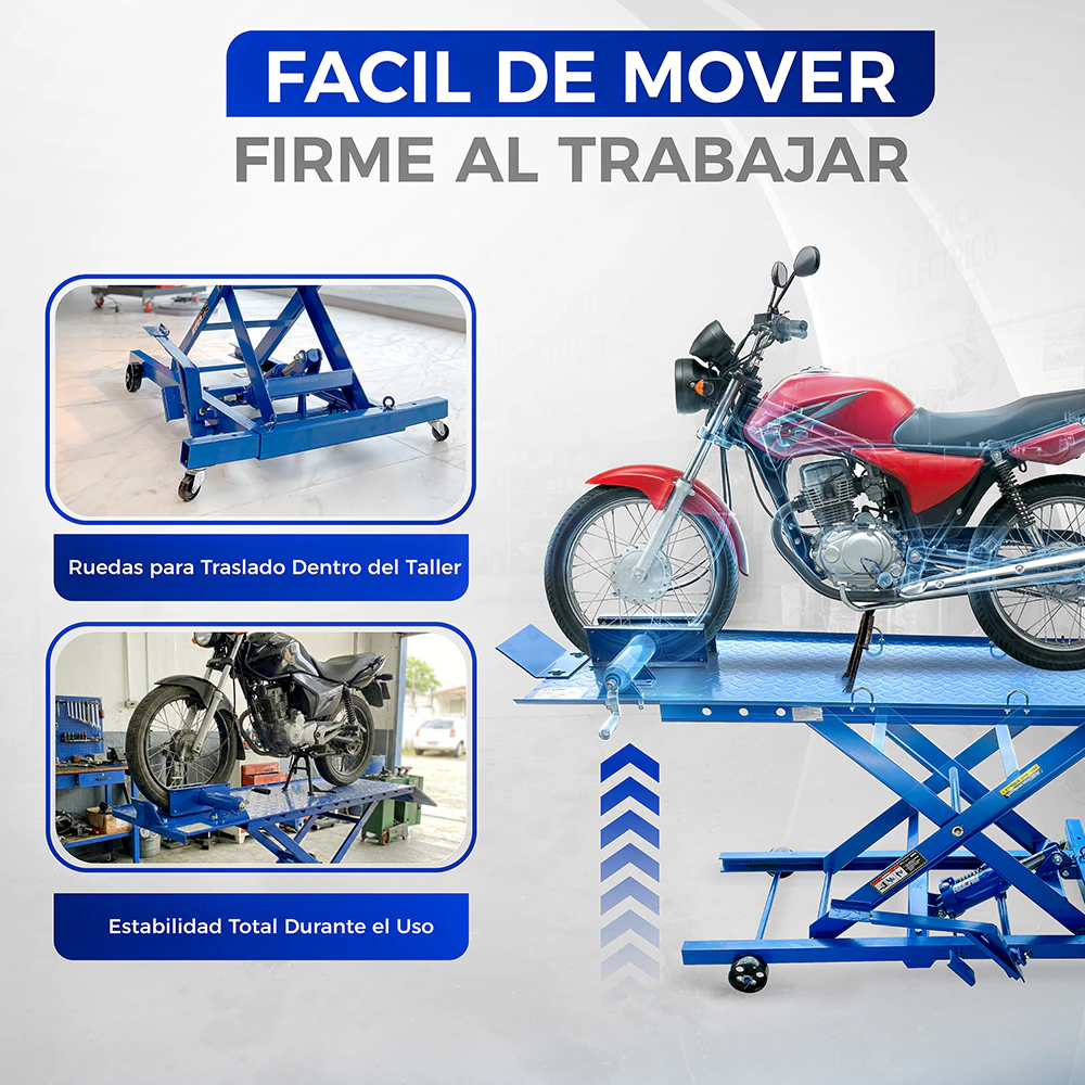 Rampa Hidráulica para Motocicletas 400 kg (900 lbs) HANTEC - Imagen 9