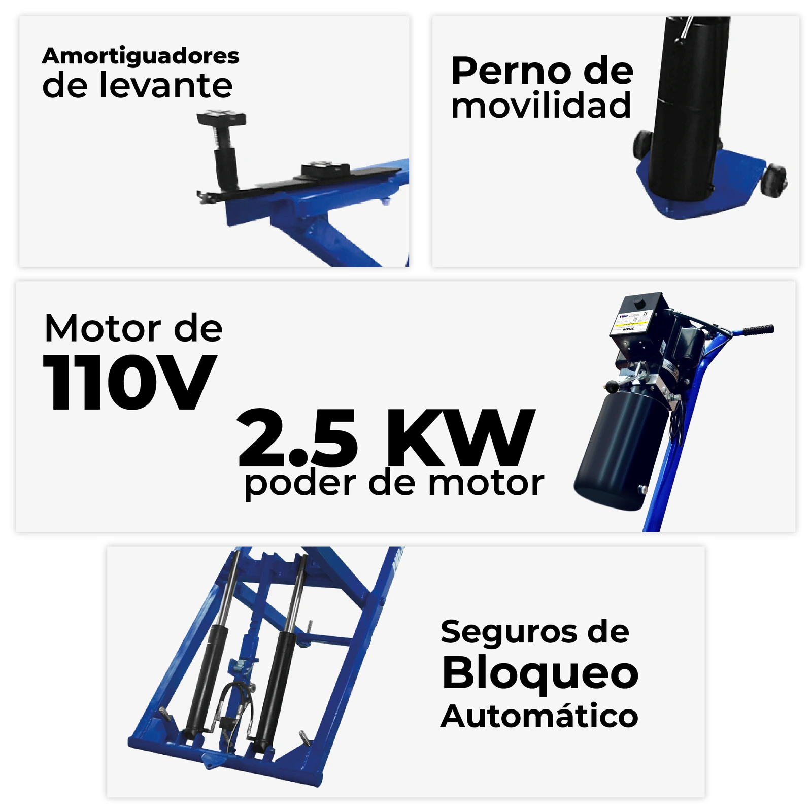 Rampa Tijera Frenera 6,200 lbs 110V HANTEC - Imagen 8