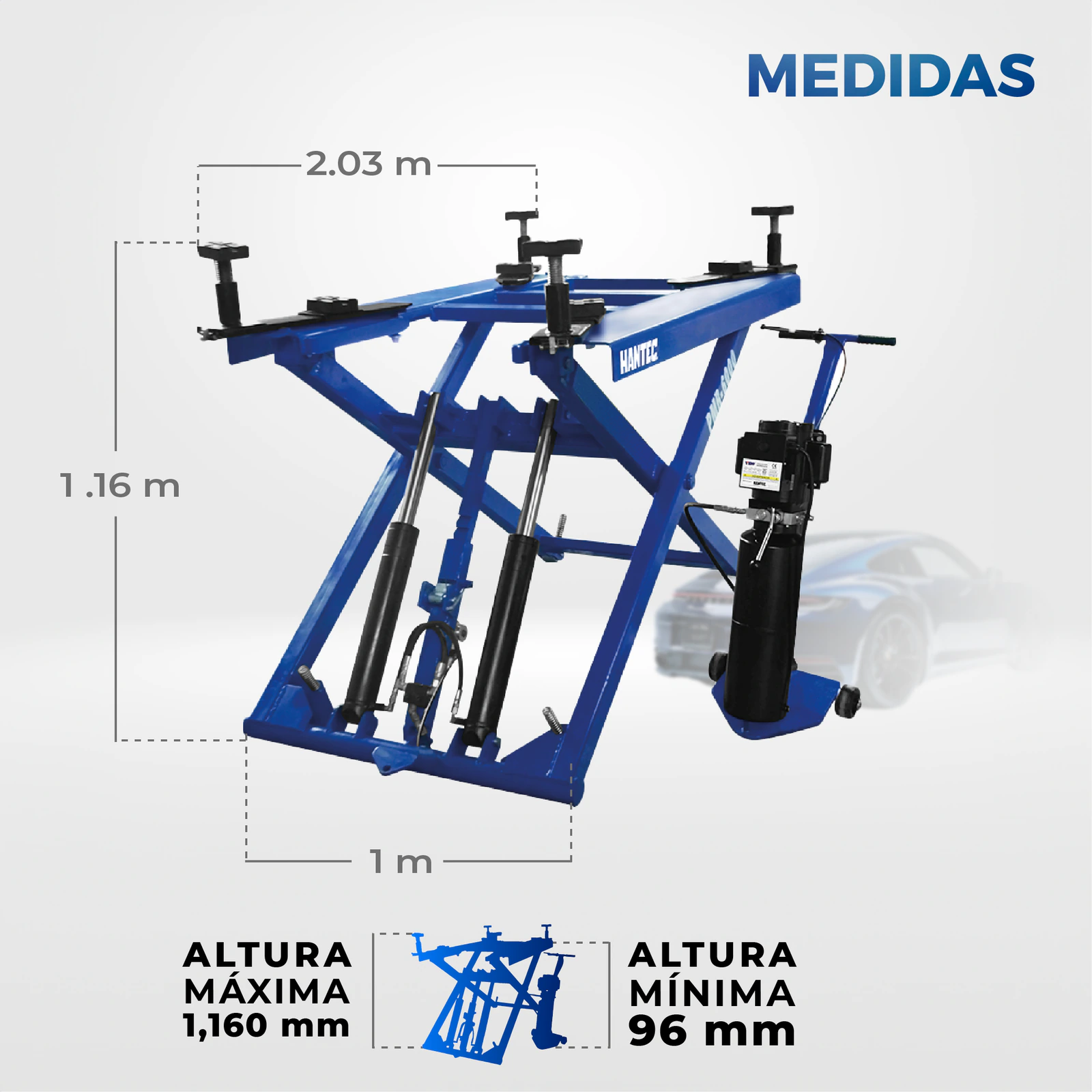 Rampa Tijera Frenera 6,200 lbs 110V HANTEC - Imagen 10