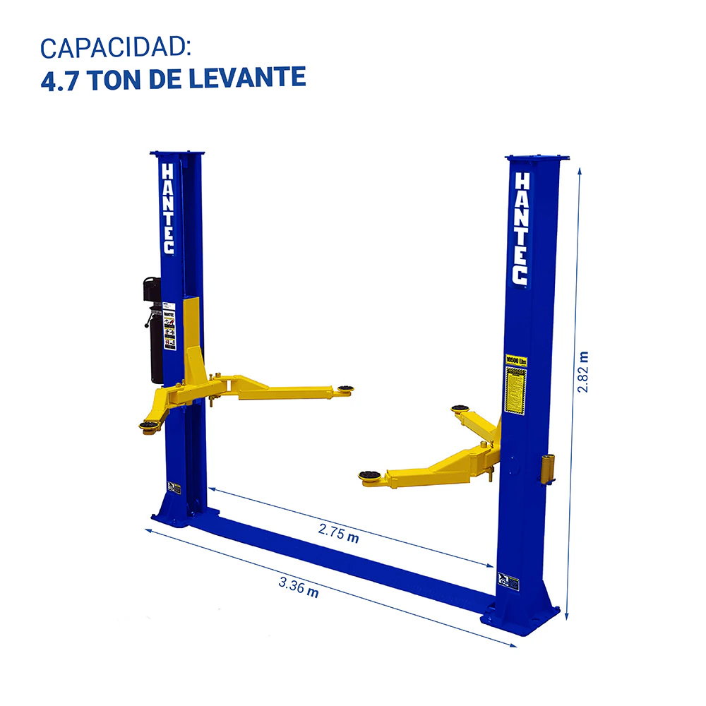 Rampa 2 Postes 10,500 lbs sin Portería 220V HANTEC