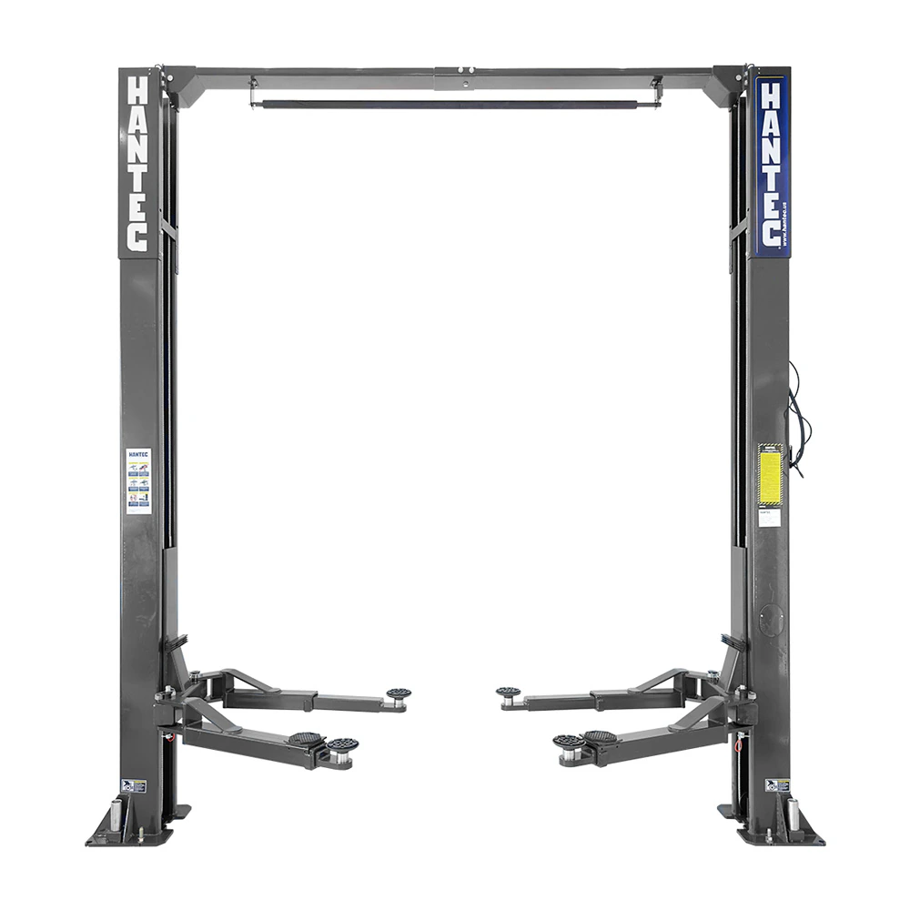 Rampa 2 Postes Simétrica 10,500 lbs con Portería Gris 220V HANTEC - Imagen 1