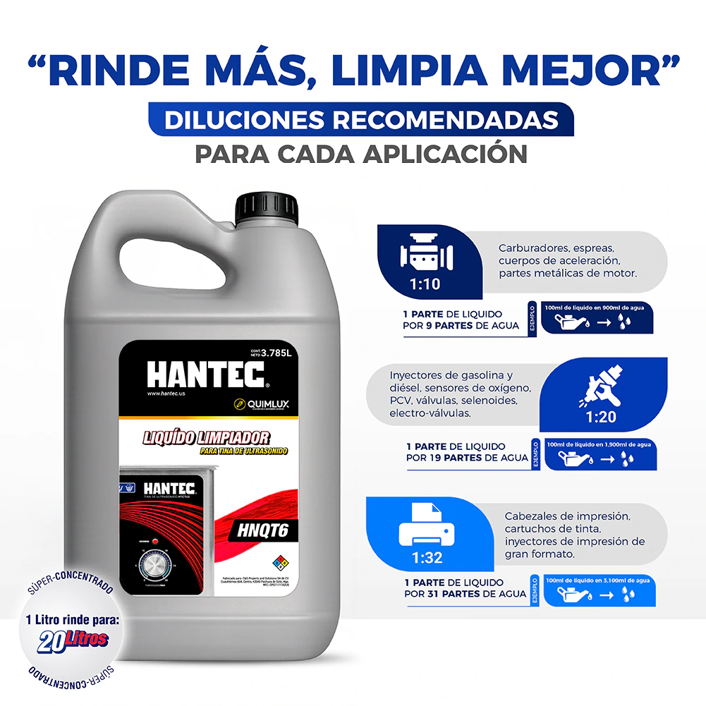 Limpiador UltraCleaner para Tina Ultrasonido Quimlux 3.785L - Imagen 3
