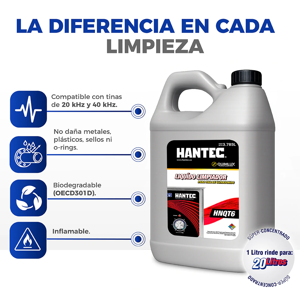 Limpiador UltraCleaner para Tina Ultrasonido Quimlux 3.785L - Imagen 4