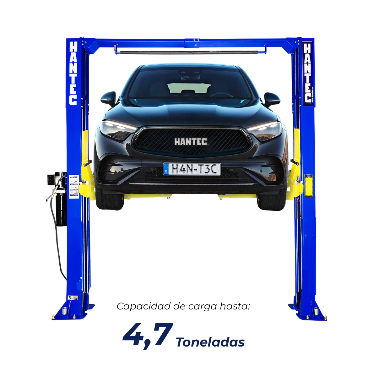 Rampa 2 Postes Simétrica 10,500 lbs con Portería 110V HANTEC - Imagen 3