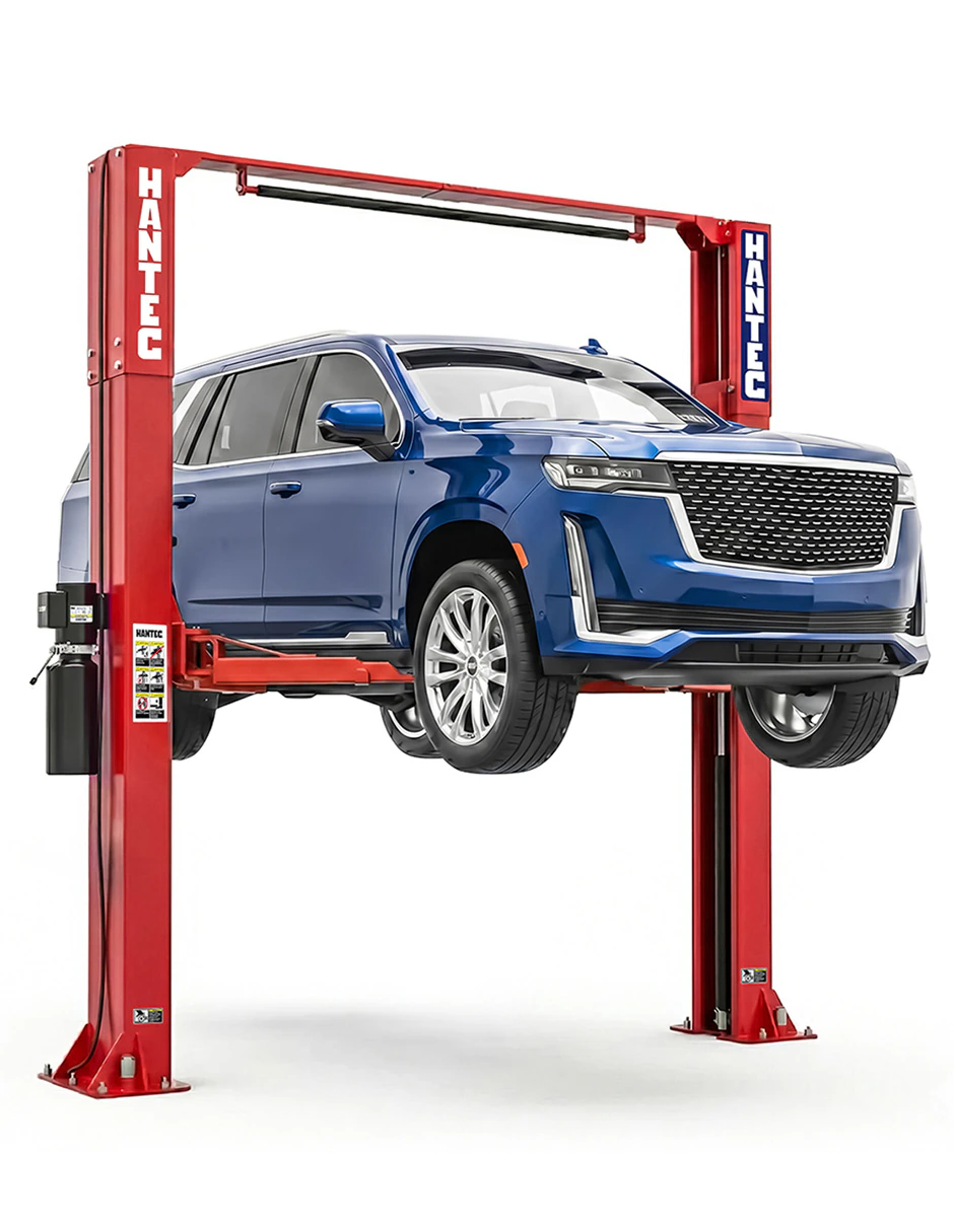 Rampa 2 Postes Simétrica 10,500 lbs con Portería Roja 220V HANTEC - Imagen 6
