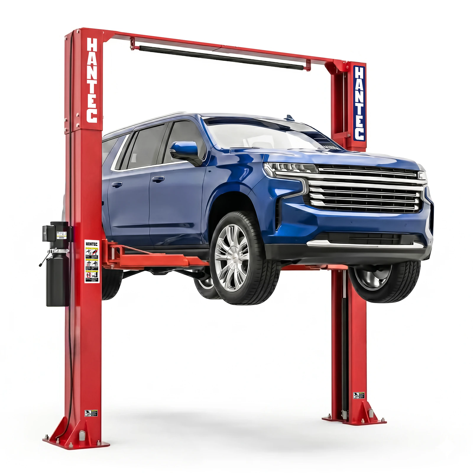 Rampa 2 Postes Simétrica 10,500 lbs con Portería Roja 110V HANTEC - Imagen 7