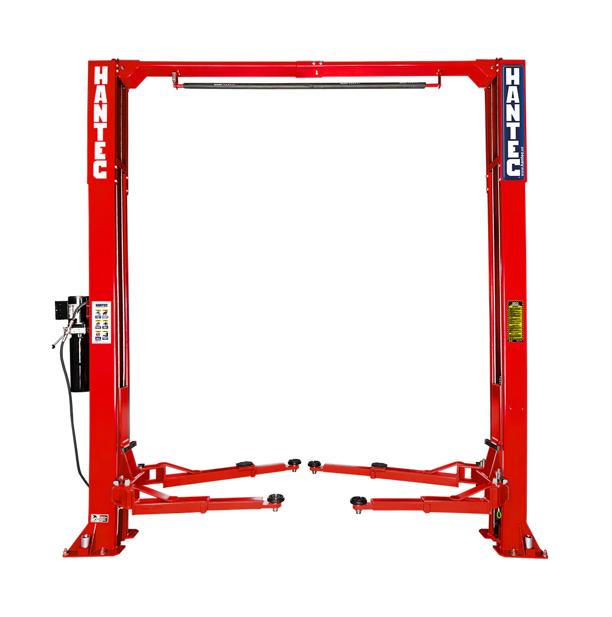 Rampa 2 Postes Simétrica 10,500 lbs con Portería Roja 110V HANTEC - Imagen 1