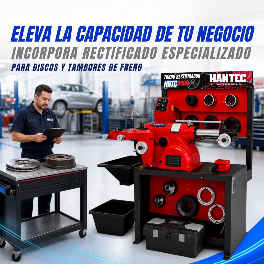 Torno Rectificador de Frenos Disco y Tambor 110V HANTEC - Imagen 3