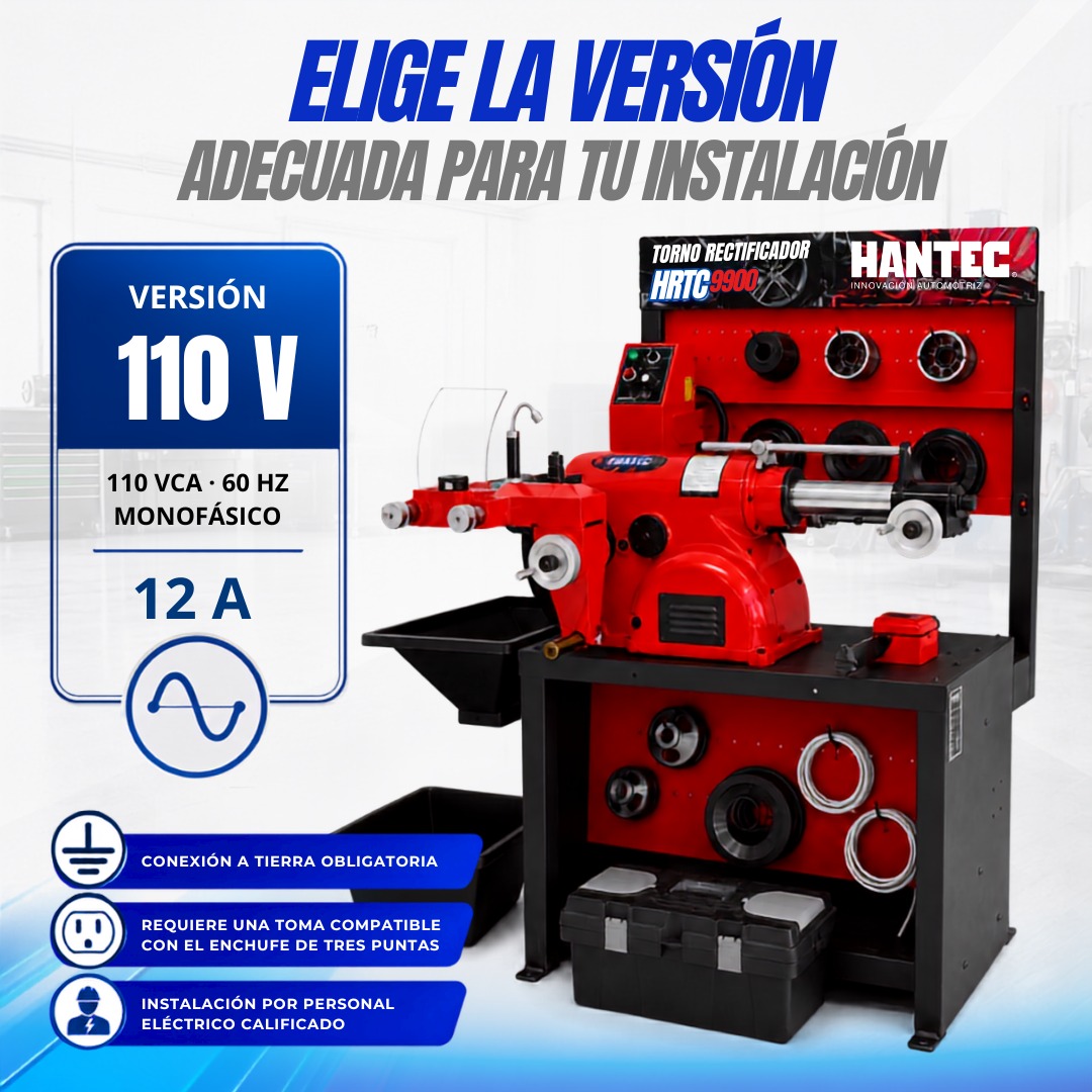 Torno Rectificador de Frenos Disco y Tambor 110V HANTEC - Imagen 7