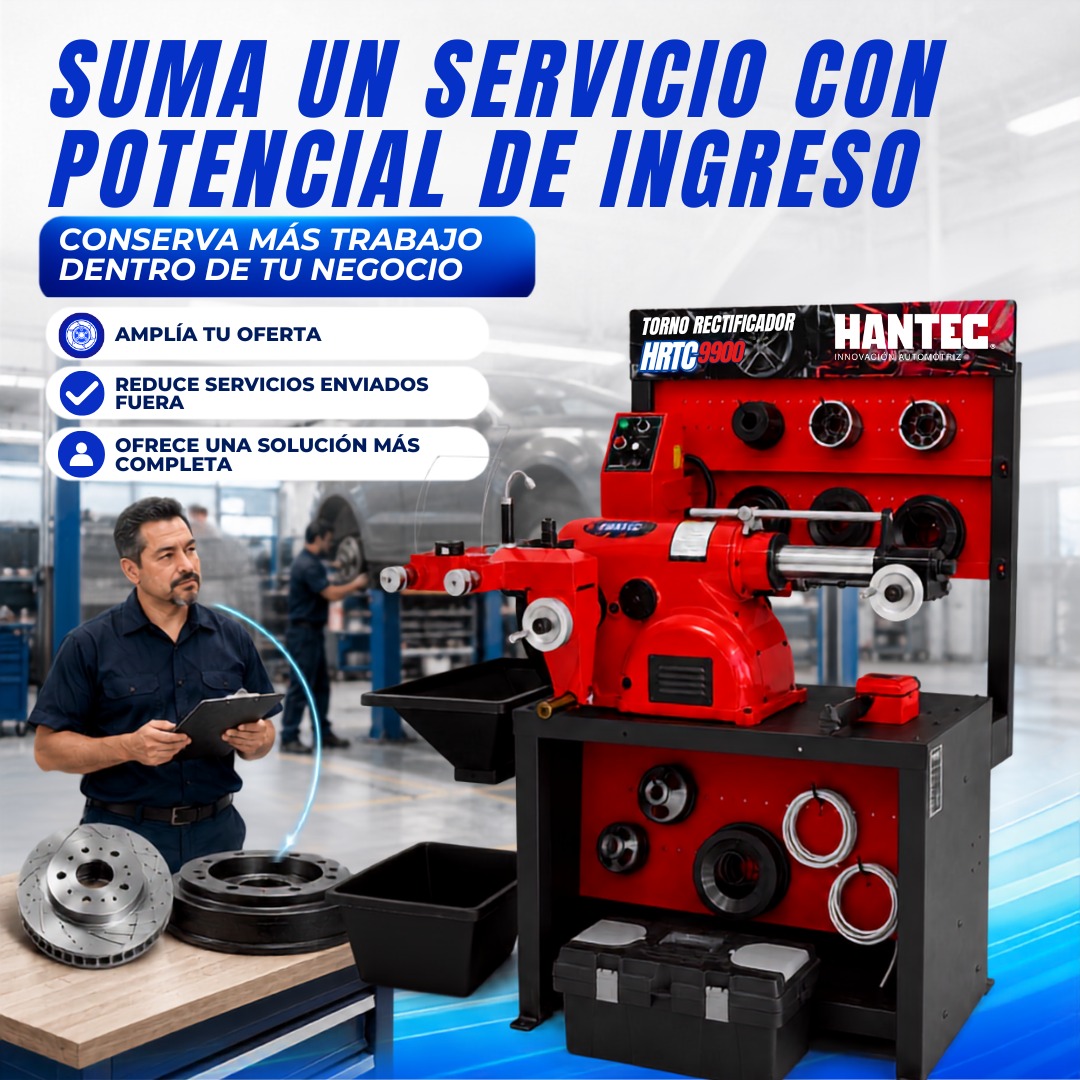 Torno Rectificador de Frenos Disco y Tambor 110V HANTEC - Imagen 8